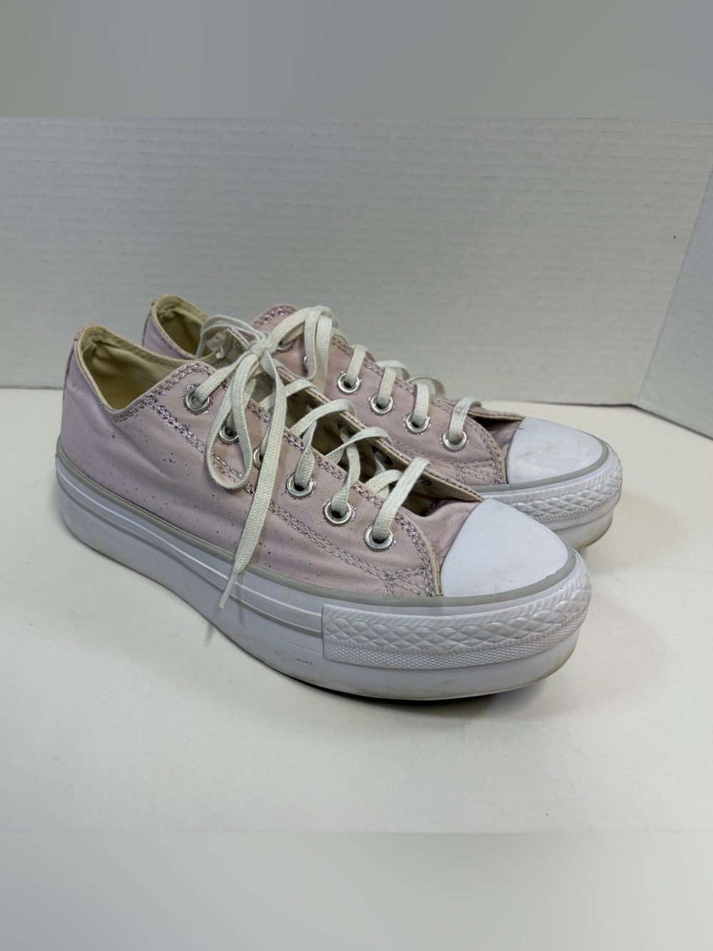 Light Pink Low-Top Platform Sneakers